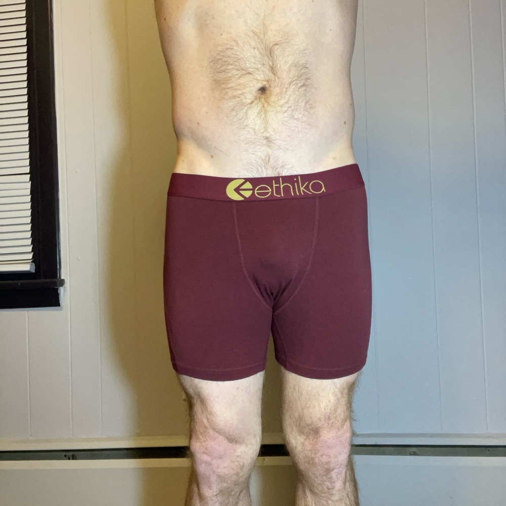 Ethika Maroon Boxer Briefs Stretchy Athletic Fit